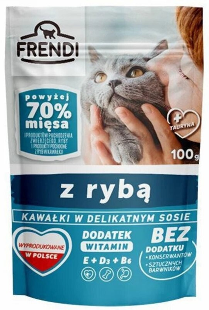 Mokra karma dla kotów Frendi Kawałki ryby w sosie 100 g (5904316130824) - obraz 1