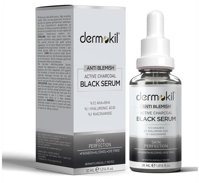 Serum do twarzy Dermokil Anti Blemish przeciw przebarwieniom z węglem aktywnym 30 ml (8697916016113) - obraz 1