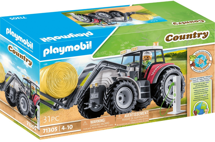 Набір фігурок Playmobil Country Large Tractor with Accessories (4008789713056) - зображення 1