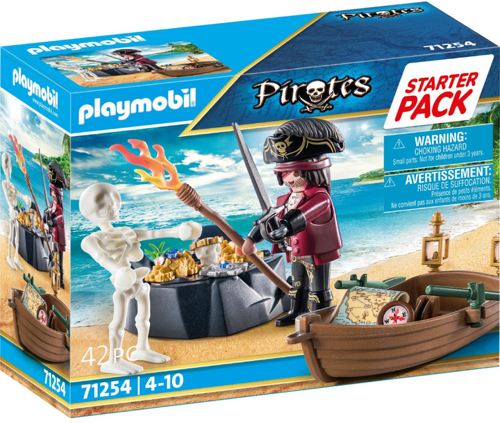 Zestaw figurek Playmobil Pirates Starter Pack Pirate with Rowing Boat (4008789712547) - obraz 1