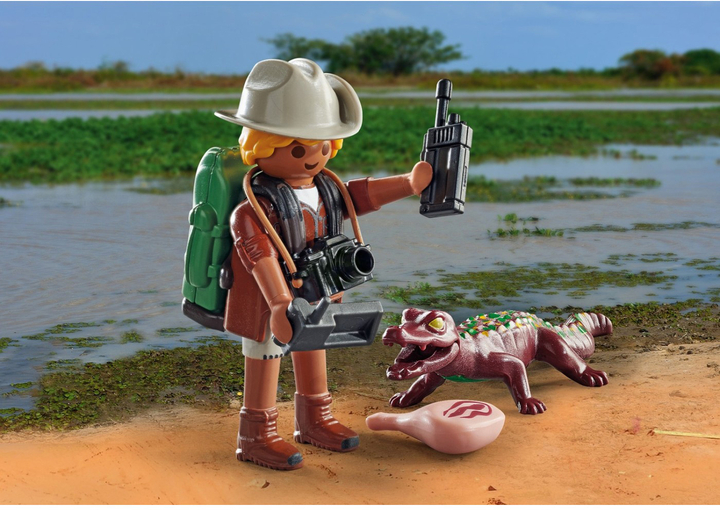 Zestaw figurek Playmobil Special Plus Researcher with Young Caiman (4008789711687) - obraz 3