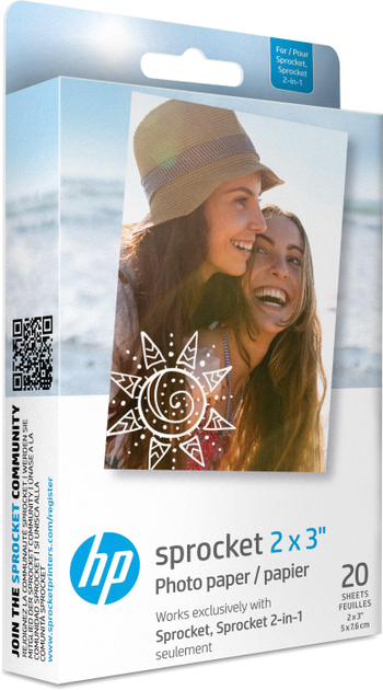 Фотоплівка HP Sprocket 2" x 3" Premium Zink Sticky Back Photo Paper (20 аркушів) (HPIZ2X320) - зображення 2