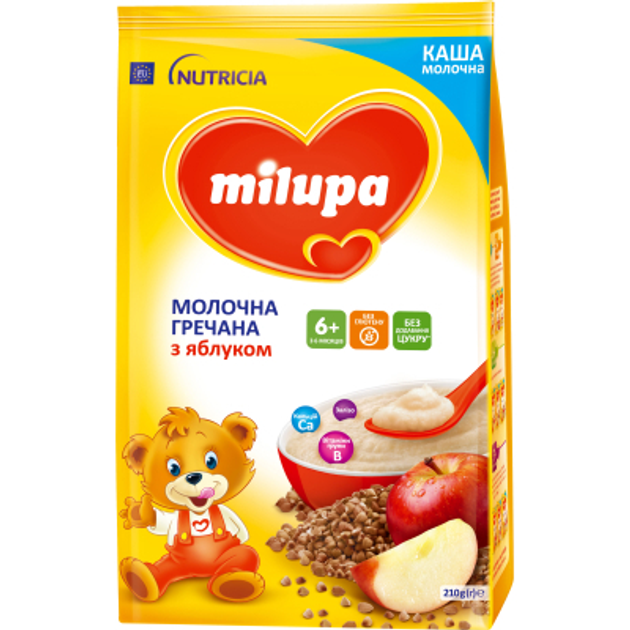 Дитяча каша Milupa молочна гречана з яблуком для дітей від 6 місяців 210 г (5900852054754) - зображення 2