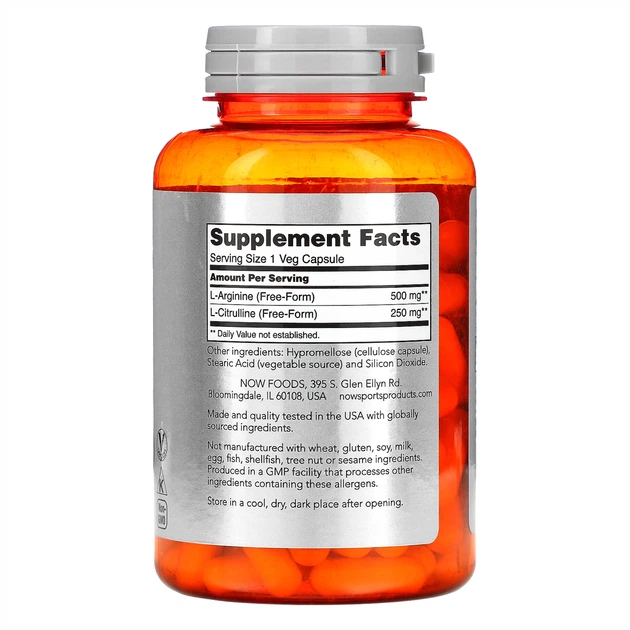 Arginine 500mg Citruline 250mg - 120 vcaps - зображення 2
