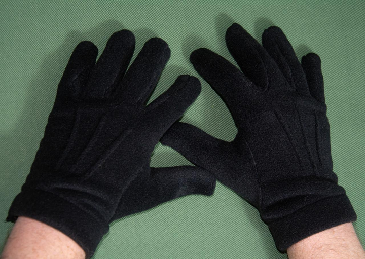 Перчатки Кіраса мужские 9 размер флисовые плотность 320 грм/м.кв. чёрные 416 - изображение 1