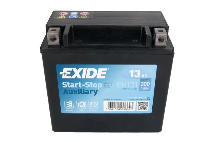 Акумулятор допоміжний EXIDE Start-Stop Auxiliary EK131 L+ 13Ah 200А (En) - Фото 3 Акумулятор допоміжний EXIDE Start-Stop Auxiliary EK131 L+ 13Ah 200А (En) - зображення 3