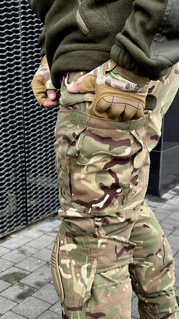 Штаны тактические мультикам зимние с наколенниками, военные штаны утепленные на синтепоне зимние multicam ЗСУ 52 - изображение 2