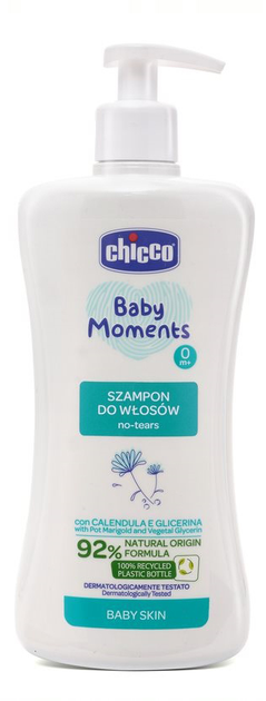 Шампунь для волосся Chicco Baby Moments для дітей 0м+ 500 мл (8058664138388) - зображення 1