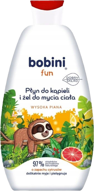 Płyn do kąpieli i żel do mycia ciała Bobini Fun o zapachu cytrusów 500 ml (5900931033328) - obraz 1