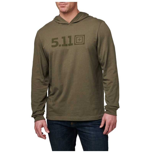 Футболка з довгим рукавом 5.11 HOODED LONG SLEEVE TEE 76165 Large, Ranger Green - зображення 1