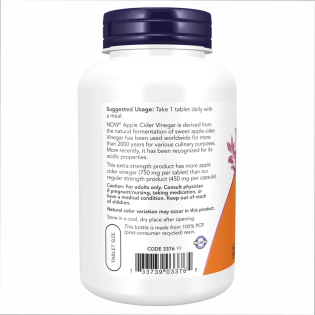 Apple Cider Vinegar 750 mg - 180 tabs - Фото 3 Apple Cider Vinegar 750 mg - 180 tabs - зображення 3