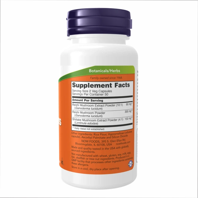 Rei-Shi Mushrooms 270 mg - 100 vcaps гриб рейші для підтримки імунітету, стресостійкості, спокою та загального тонусу - зображення 2