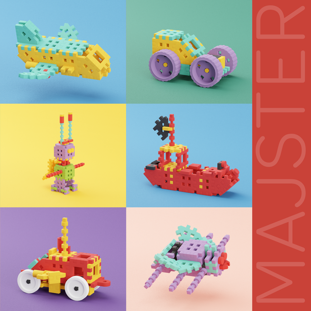 Klocki konstrukcyjne Marioinex Mini Waffle Majster 200 elementów (5903033904268) - obraz 3