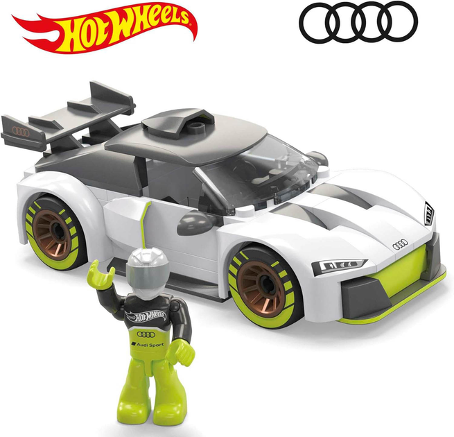 Конструктор Mega Bloks Hot Wheels Audi R8 73 деталі (194735102723) - зображення 4