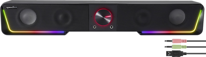 System akustyczny Gravity RGB Stereo Soundbar Czarny (SL-830200-BK) - obraz 3