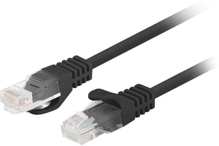 Patchcord Lanberg UTP Cat 5e 0.5 m Black (5901969406696) - obraz 2