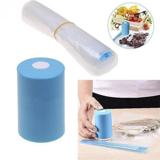 Вакуумный упаковщик аппарат для вакуумной упаковки от USB бытовой вакууматор 6 пакетов для длительного хранения продуктов - изображение 11