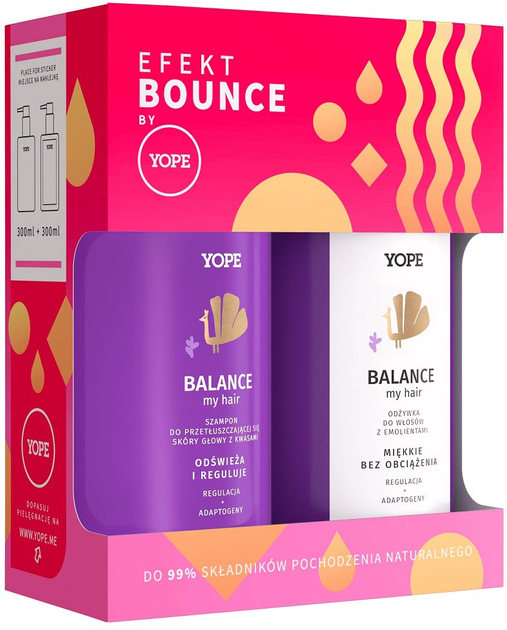 Набір Yope Balance My Hair шампунь для жирної шкіри голови з кислотами 300 мл + кондиціонер для волосся з емолентами 300 мл (5903760205553) - зображення 1