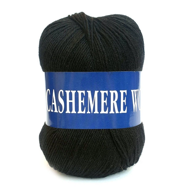 Пряжа Lana Cashemere Wool 1002 чорний - Фото 1 Пряжа Lana Cashemere Wool 1002 чорний - зображення 1