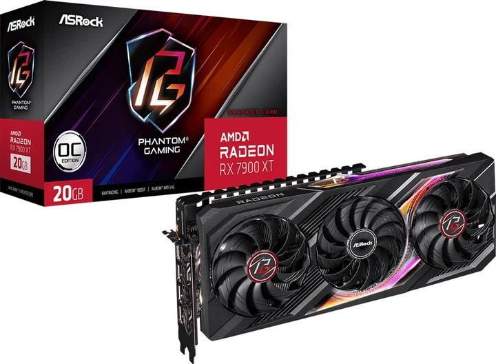 Відеокарта ASRock PCI-Ex Radeon RX 7900 XT Phantom Gaming OC 20GB GDDR6 (320bit) (2075/20000) (1 x HDMI, 3 x DisplayPort) (90-GA3XZZ-00UANF) - зображення 5
