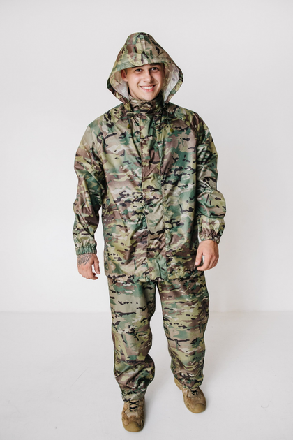 Чоловічий Костюм - Дощовик Куртка + Штани мультикам / Водозахисний Комплект XL - зображення 1