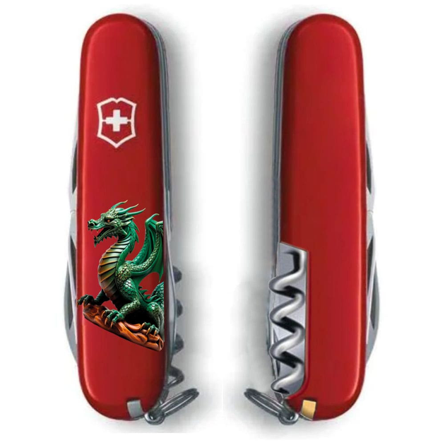 Швейцарський ніж Victorinox SPARTAN ZODIAC 91мм/12 функцій, Зелений дракон на дереві - зображення 1