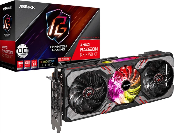 Відеокарта ASRock PCI-Ex Radeon RX 6750 XT Phantom Gaming OC 12GB GDDR6 (192bit) (2623/18000) (1 x HDMI, 3 x DisplayPort) (90-GA3NZZ-00UANF) - зображення 6