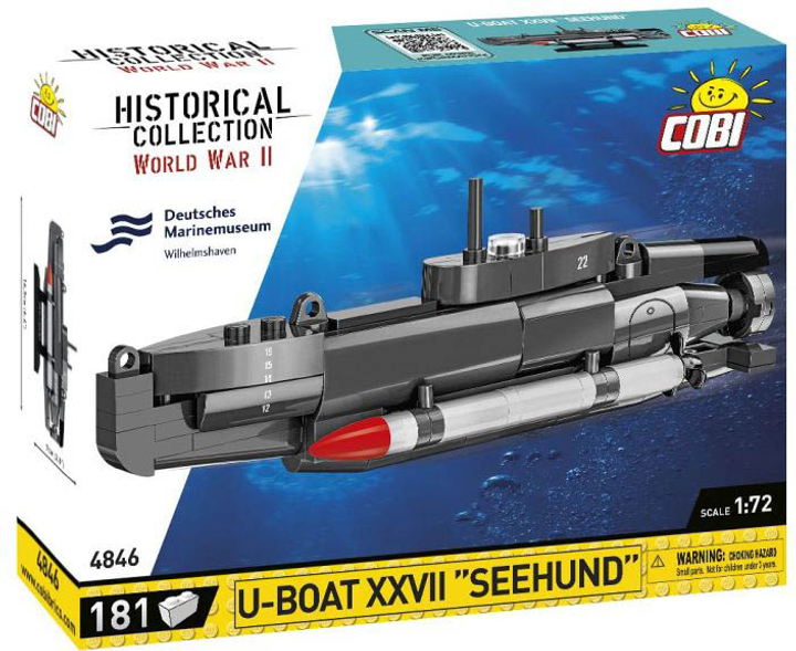 Klocki konstrukcyjne Cobi Historical Collection World War II U Boat XXVII Seehund 181 element (5902251048464) - obraz 1