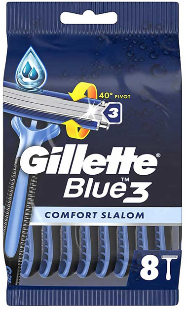 Zestaw maszynek do golenia Gillette Blue 3 Comfort Slalom 8 szt (7702018613007) - obraz 1