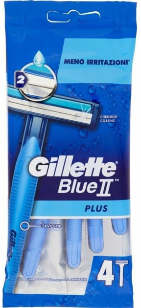Golarka ręczna Gillette Blue II Plus jednorazowe dla mężczyzn 4 szt (7702018467211) - obraz 1