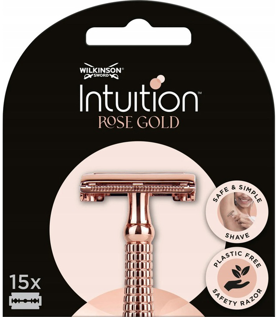 Бритва Wilkinson Sword Intuition Rose Gold класична жіноча 15 шт (4027800255801) - зображення 1