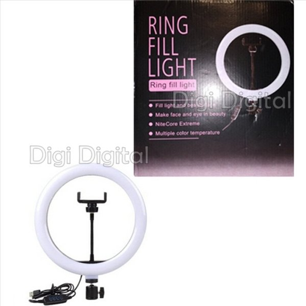 Кольцевая LED лампа для фото- и видео-съемки Ring Fill Light D=26см с ...
