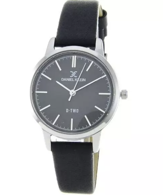 Женские часы DANIEL KLEIN DK12249-4 Черные с серебристым на натуральном ...