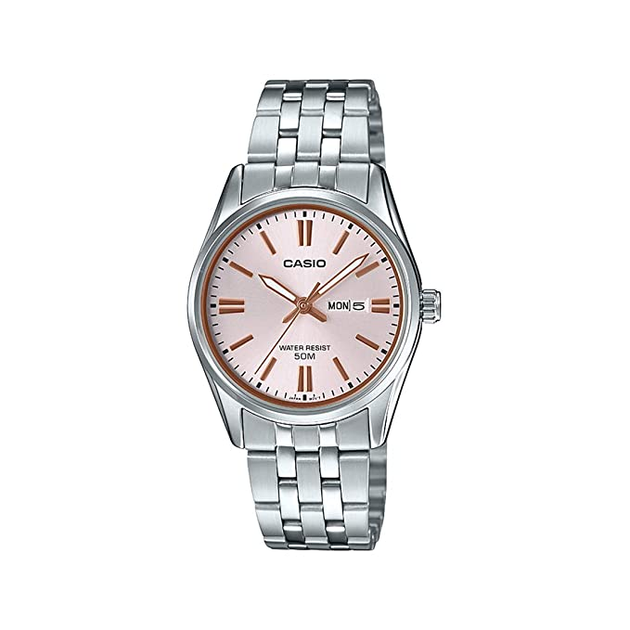 Женские наручные часы Casio LTP-1335D-4AVDF Золотистые с серебристым ...
