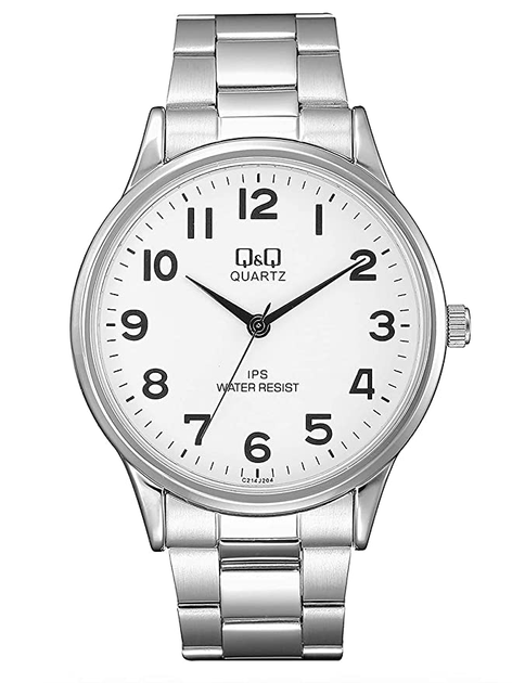 Мужские часы Q&Q C214J204 Белые с серебристым на батарейке – фото ...