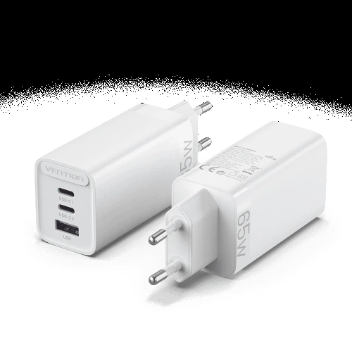 Зарядное устройство Vention Adapter USB-C GaN Fast Charging PD QC4+ 65W FED White (YM1640) - Фото 2 Зарядное устройство Vention Adapter USB-C GaN Fast Charging PD QC4+ 65W FED White (YM1640) - изображение 2