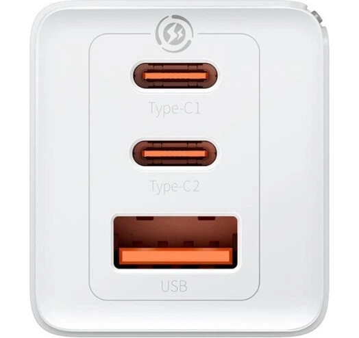 Зарядний пристрій ЗЗП Baseus GaN5 Pro 2xUSB-C + USB 65 W White з кабелем (YM1660) - зображення 5