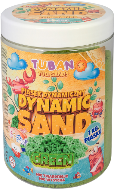 Piasek kinetyczny Tuban Dynamic Sand Zielony 1 kg (5901087035556) - obraz 1
