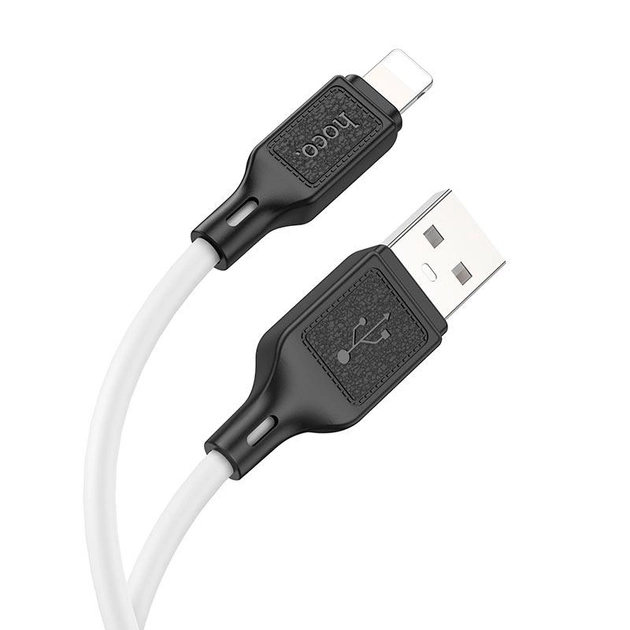 Кабель Lightning 2.4A (1m) - Hoco X90 Cool silicone - White (2Y6772TDSM) - зображення 2