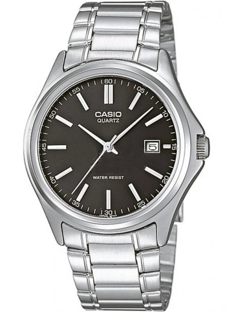 Черные, стальные и серебристые часы Casio MTP-1183A-1A DF для запястья. - изображение 5