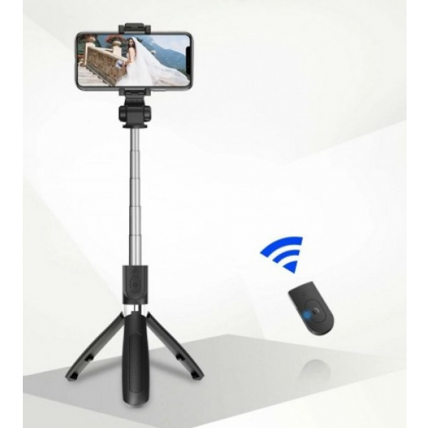 Селфі палиця штатив тринога для телефону Bluetooth з пультом Selfie Stick L01 Чорний - зображення 7