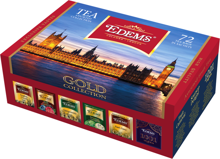 Акція на Сувенірний чайний набір Edems Gold Collection 2 г х 72 саше від Rozetka