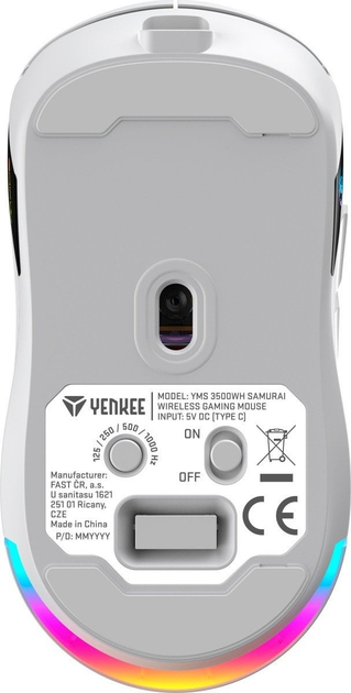 Mysz Yenkee Samurai Wireless/USB Biała (YMS 3500WH) - obraz 4