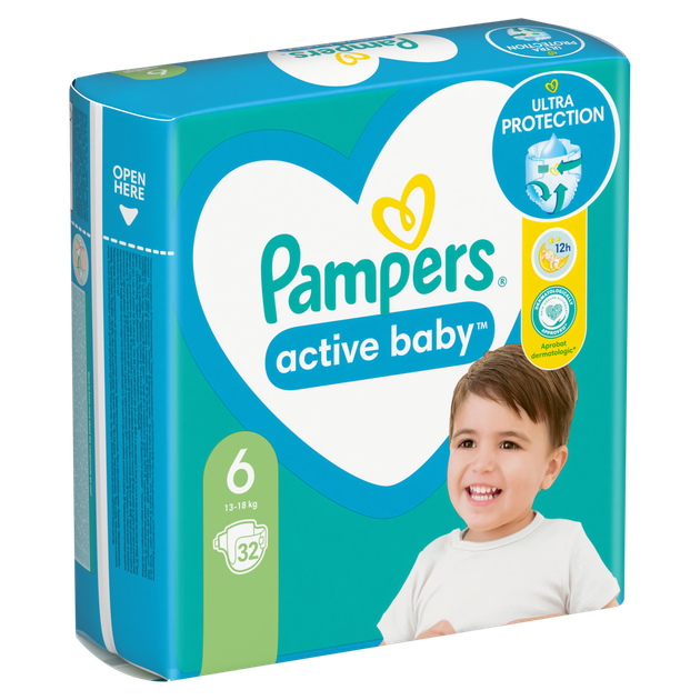 Pieluchy Pampers Active Baby Rozmiar 6 (13-18 kg) 32 szt (8006540180938) - obraz 9