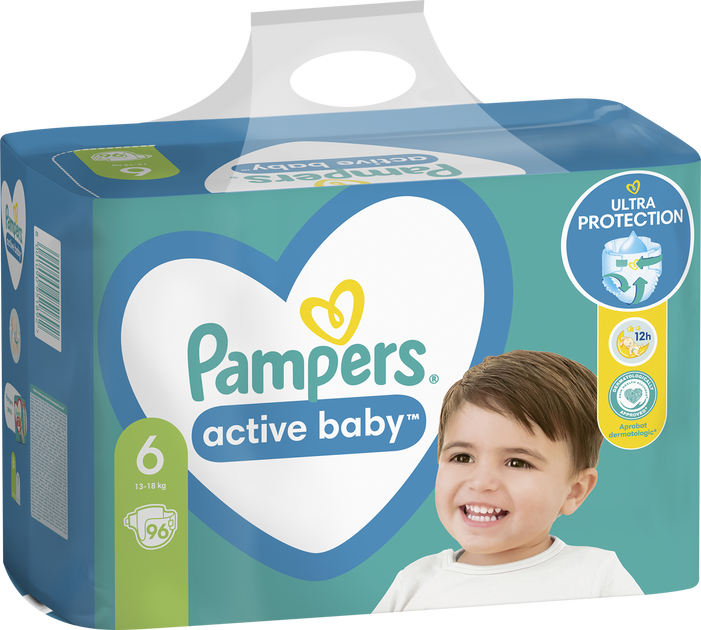 Pieluchy Pampers Active Baby Rozmiar 6 (13-18 kg) 96 szt (8001090951892) - obraz 2