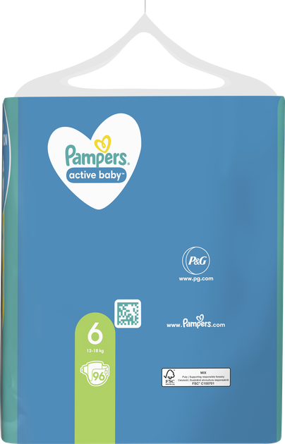 Подгузники Pampers Active Baby Размер 6 (13-18 кг) 96 шт (8001090951892) - Фото 4 Подгузники Pampers Active Baby Размер 6 (13-18 кг) 96 шт (8001090951892) - изображение 4