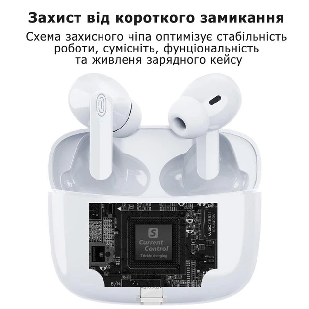 Наушники беспроводные Y113 - Сенсорные Безпроводные Bluetooth наушники, вкладыши белые - изображение 4