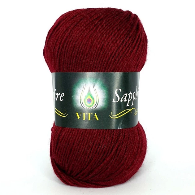 Пряжа Vita Sapphire 1519 рубин - Фото 2 Пряжа Vita Sapphire 1519 рубин - изображение 2