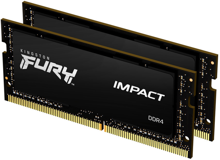 Pamięć Kingston Fury SODIMM DDR4-3200 65536 MB PC4-25600 (Kit of 2x32768) Impact Black (KF432S20IBK2/64) - obraz 1