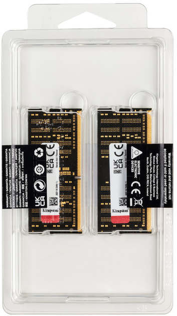 Оперативна пам'ять Kingston Fury SODIMM DDR4-3200 32768 MB PC4-25600 (Kit of 2x16384) Impact Black (KF432S20IBK2/32) - зображення 3